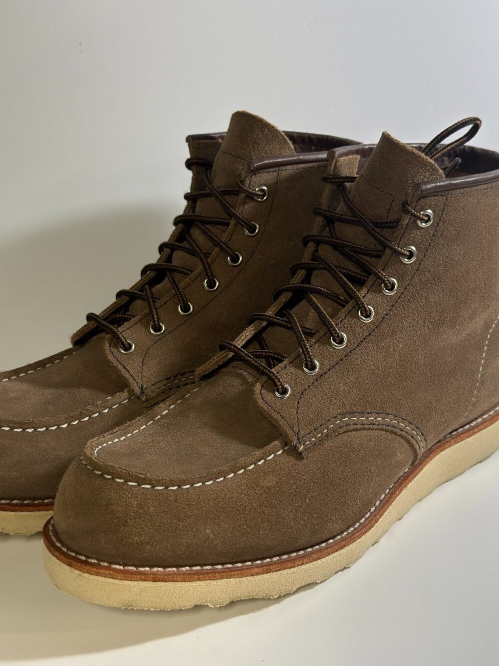 Red Wing 8838 Classic Moc Toe Boots Roughout Suede Sandstone Mohave USA Size 13D